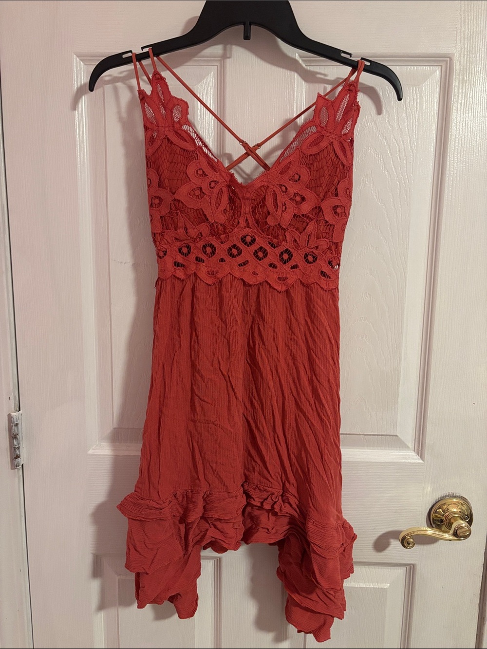 Rue 21 Women's Red Lace Bodice Spaghetti Strap Dress